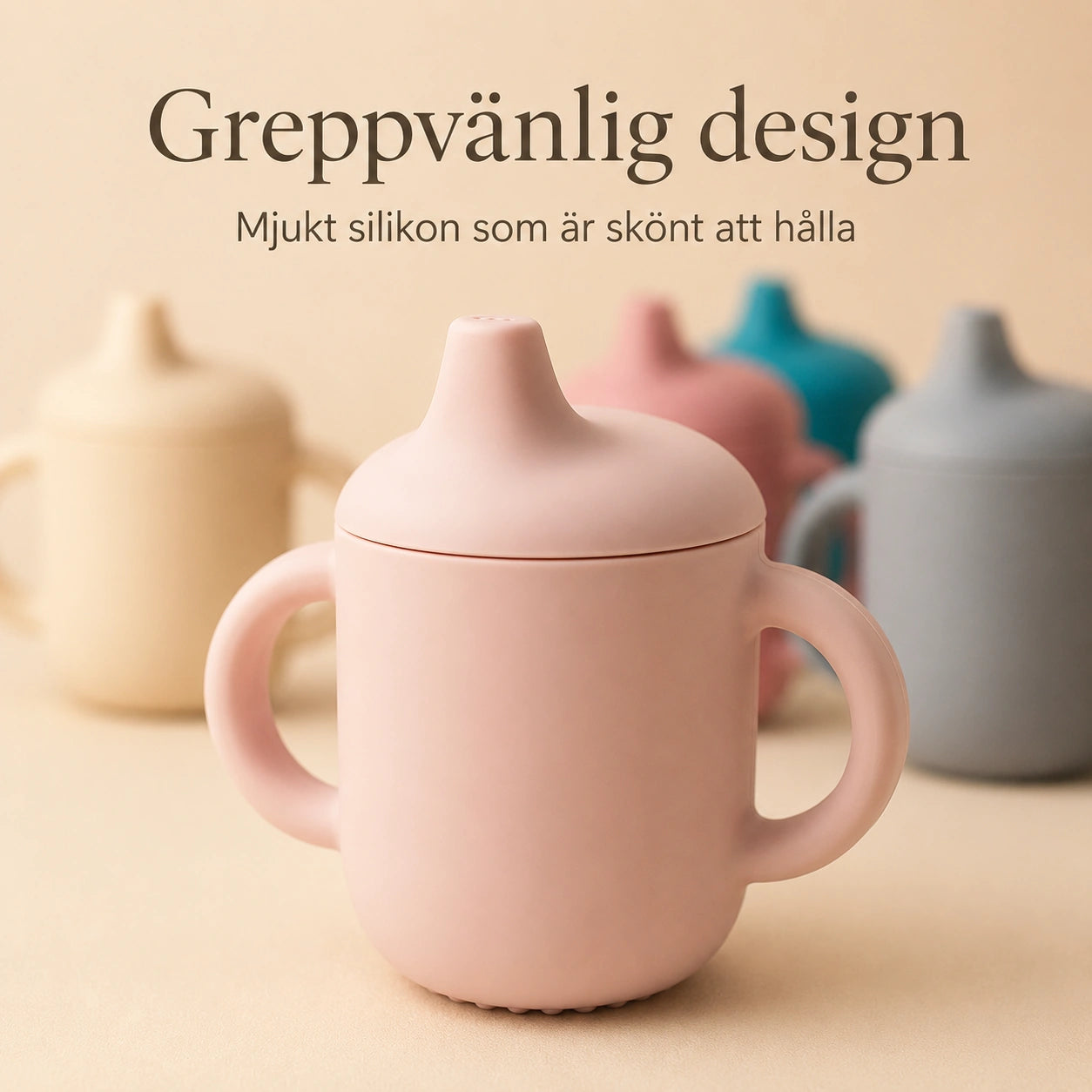 Pipmugg Baby i Silikon med Handtag