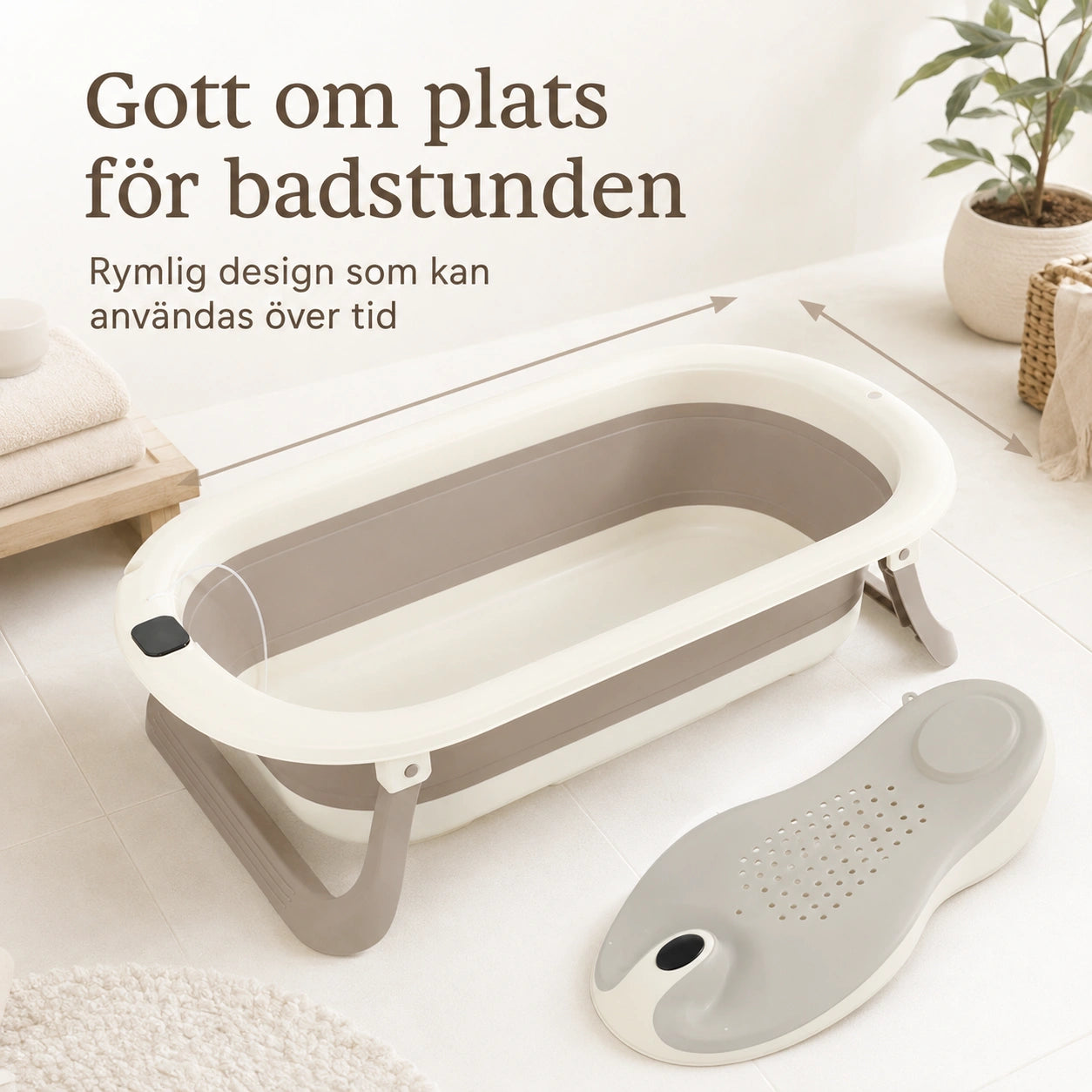 Badbalja Hopfällbar med Termometer