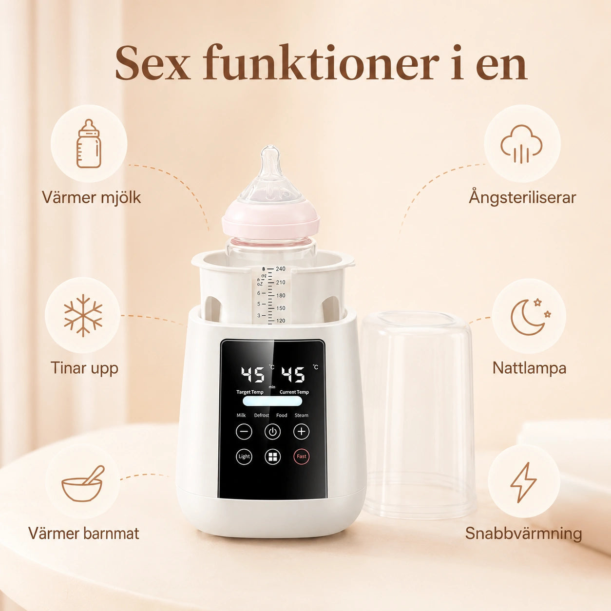 Flaskvärmare och Sterilisator 6-i-1
