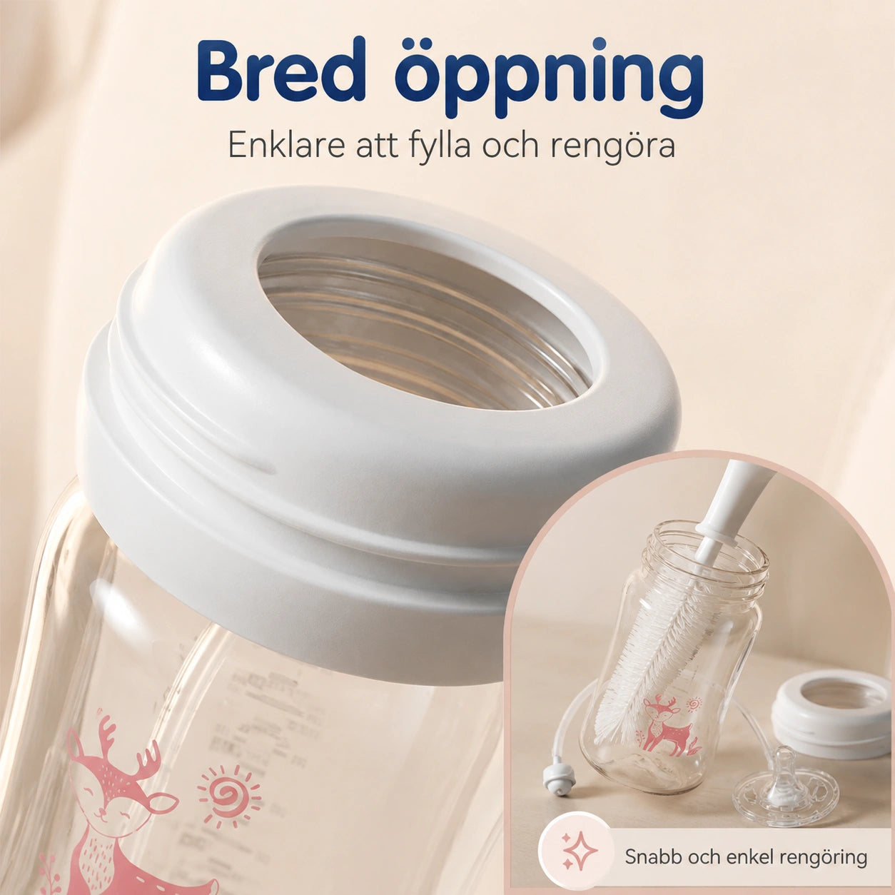Spillfri Nappflaska 300 ml med Sugrör