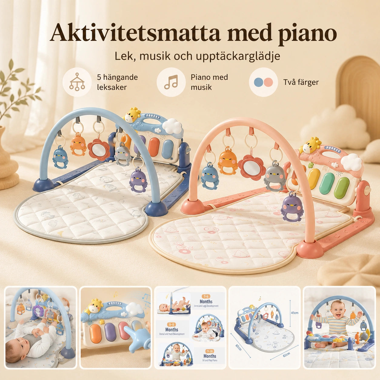 Baby Gym med Piano och Lekmatta