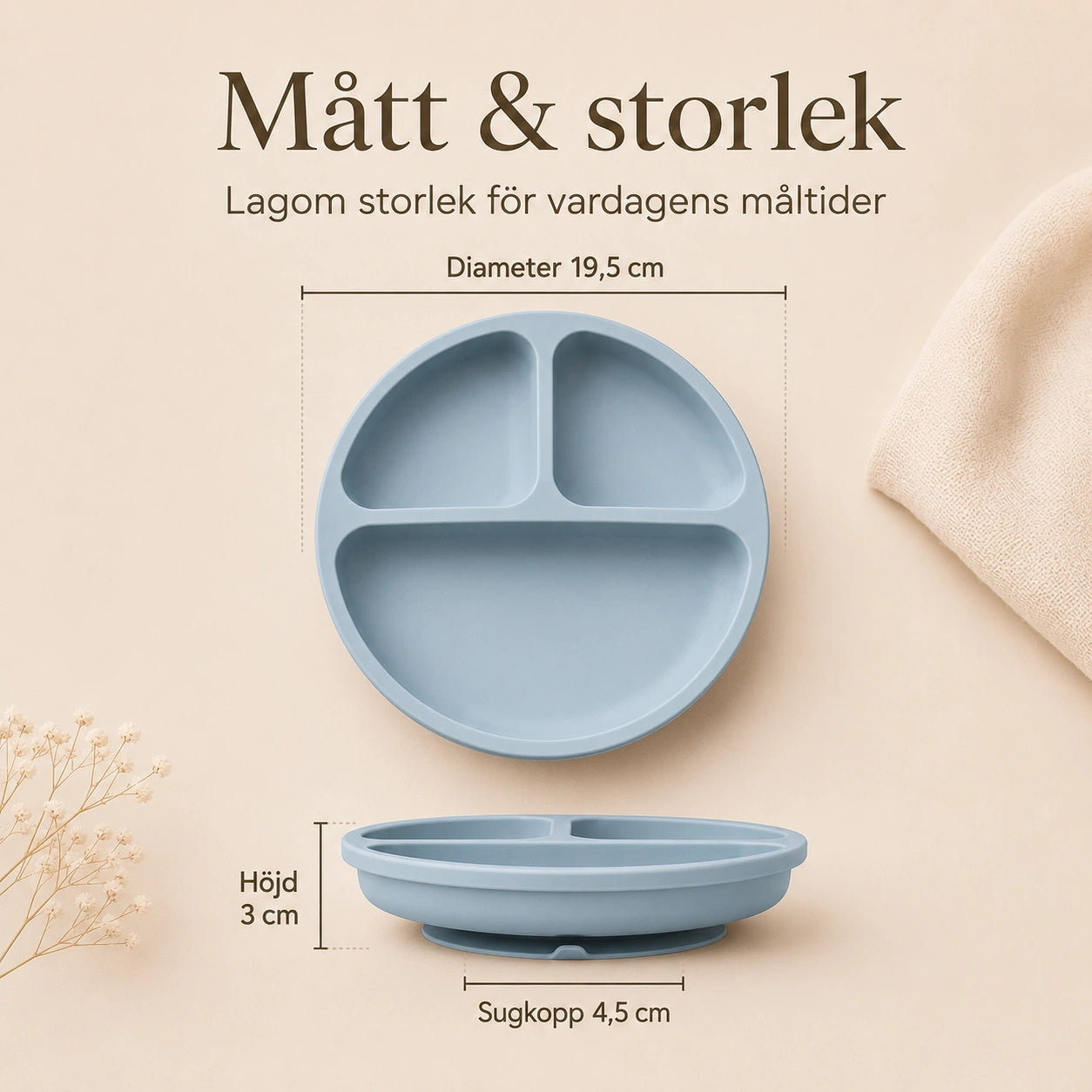 Silikontallrik med Sugpropp