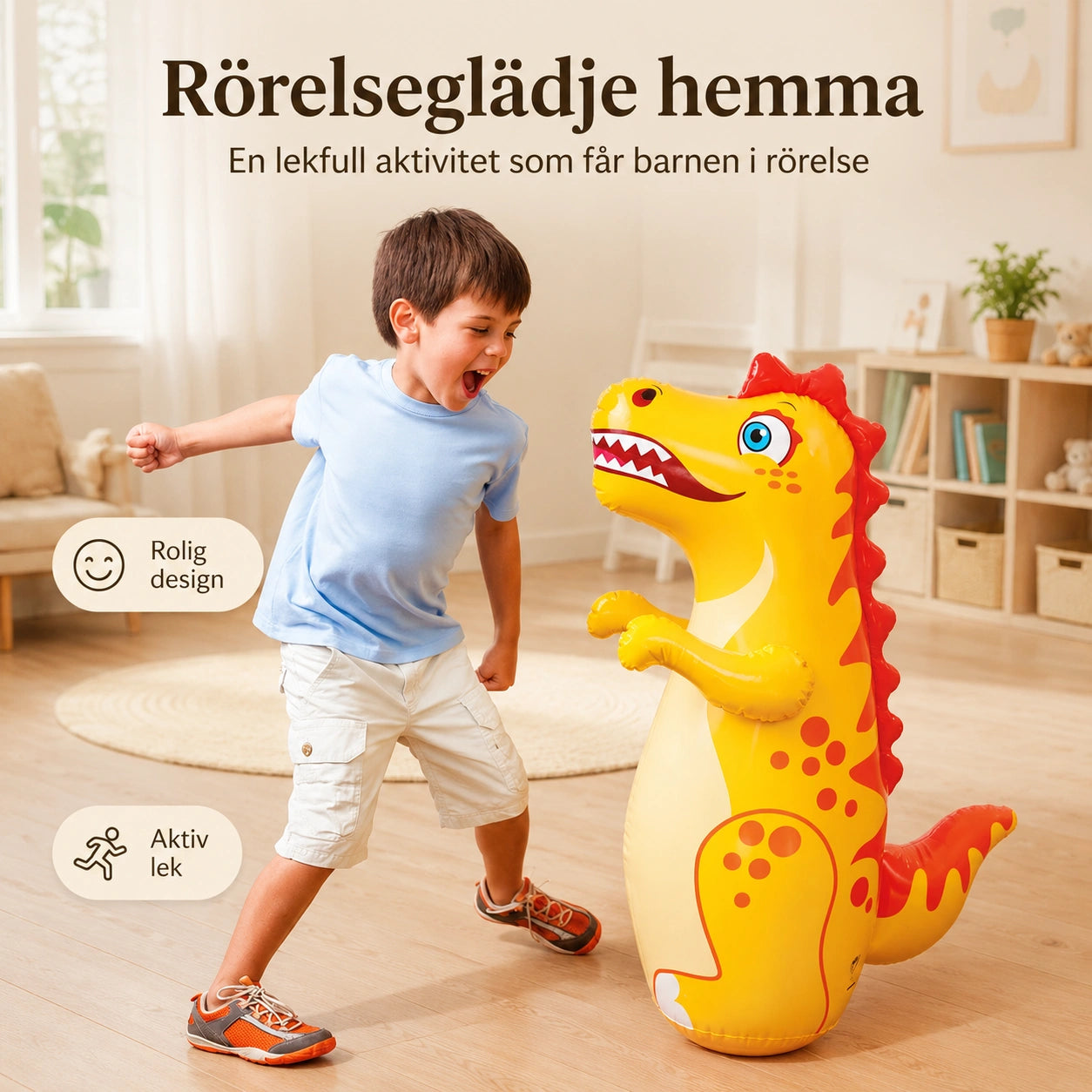 Uppblåsbar Dinosaurie Boxningssäck för Barn