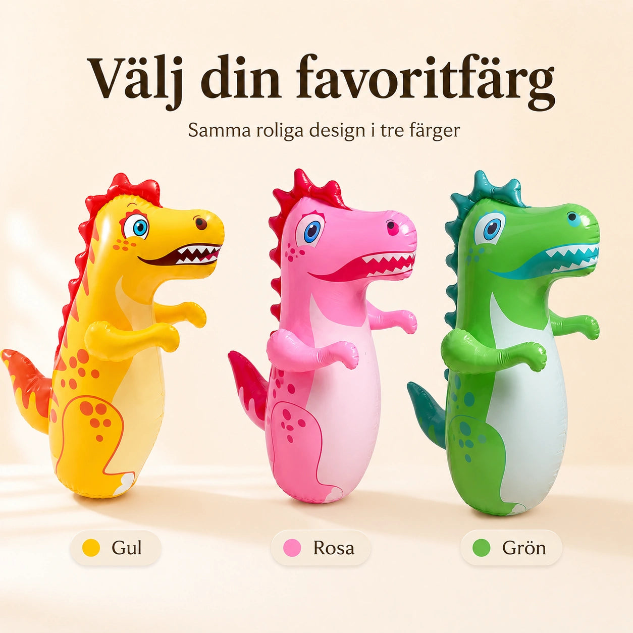 Uppblåsbar Dinosaurie Boxningssäck för Barn