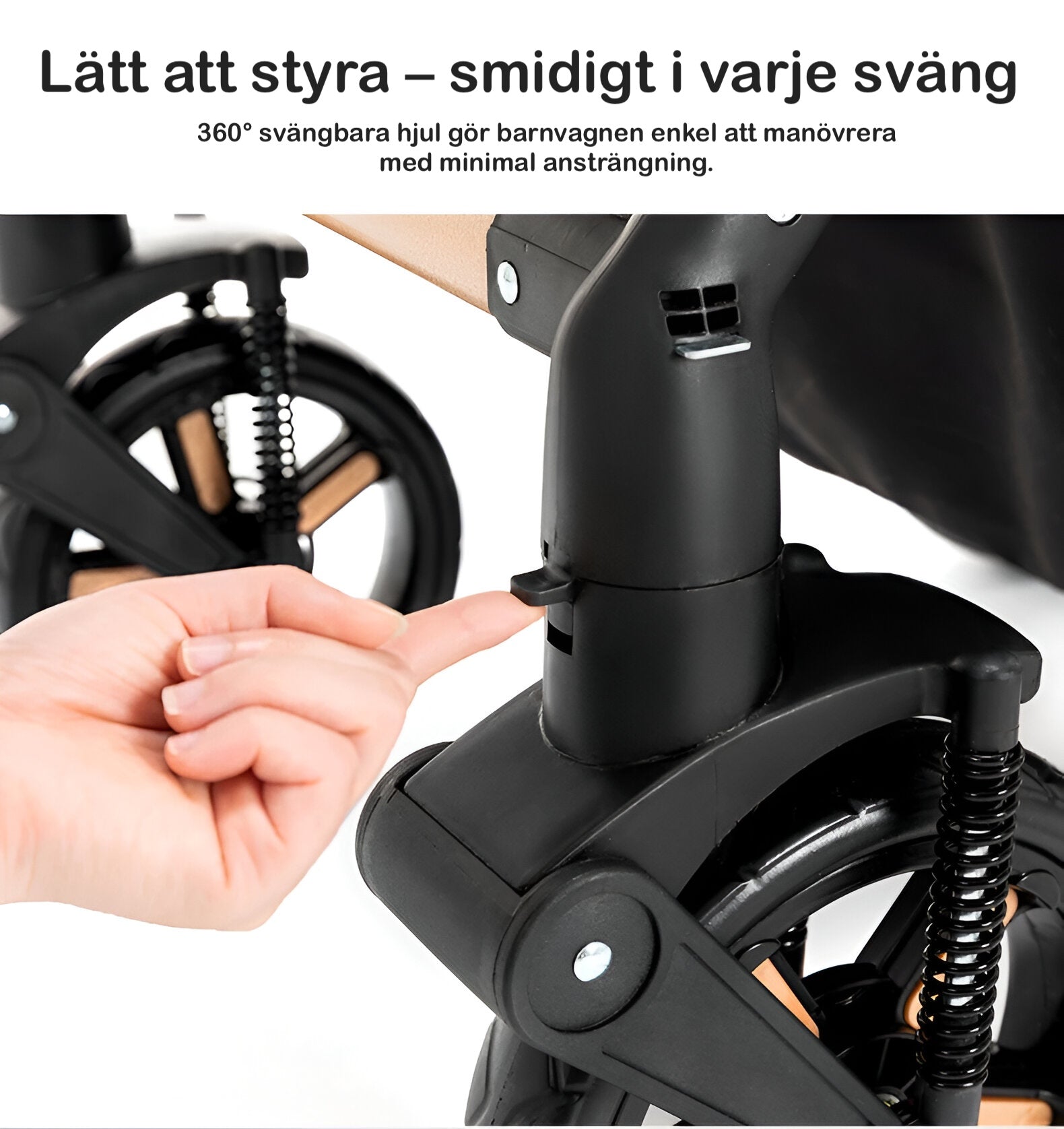 Barnvagn anpassad för nyfödda och upp till tre år