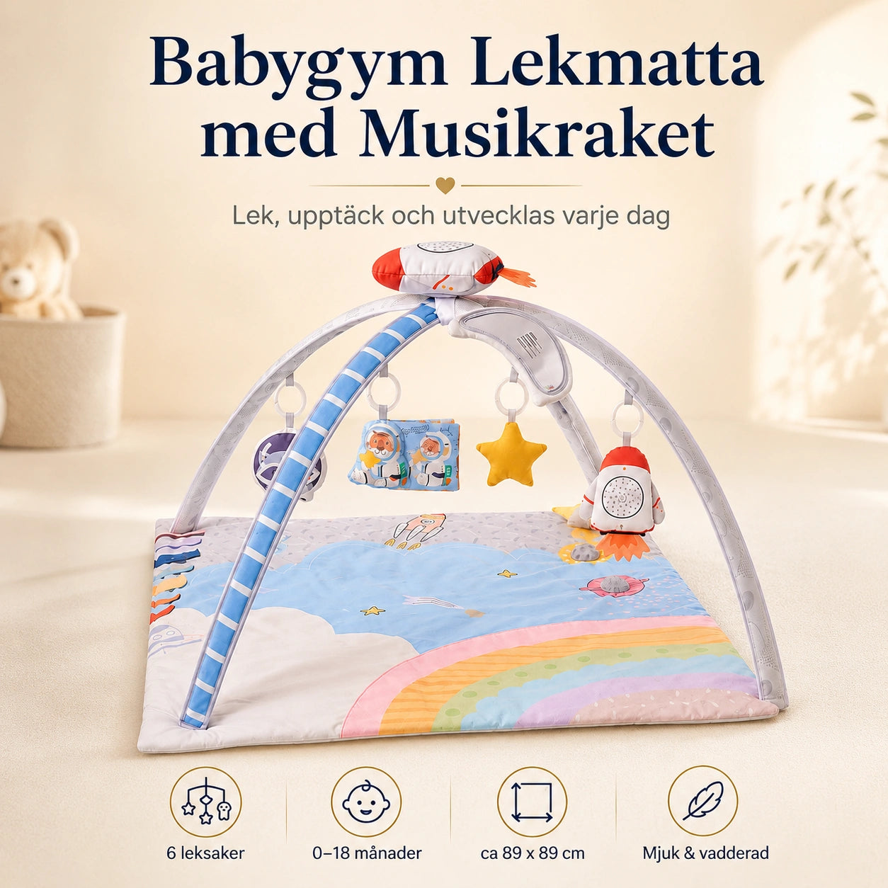 Babygym Lekmatta med Musikraket