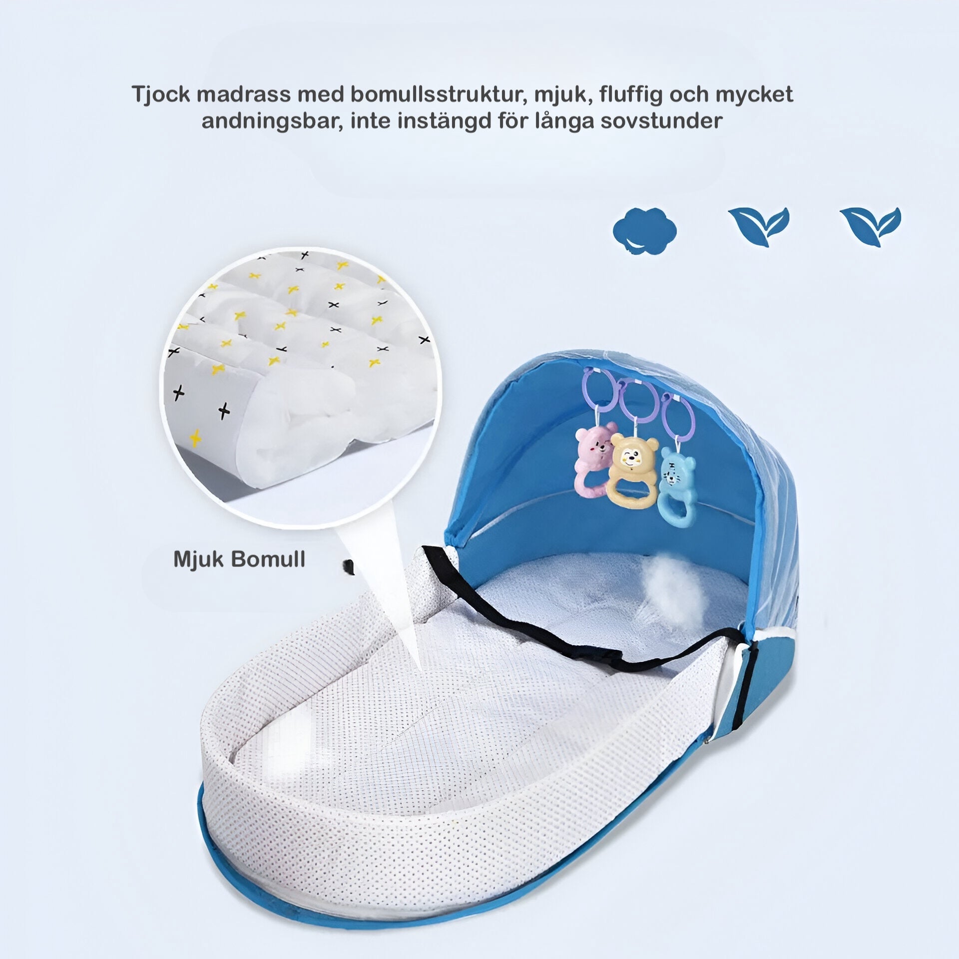 Babynest Portabel Resa - Myggnät