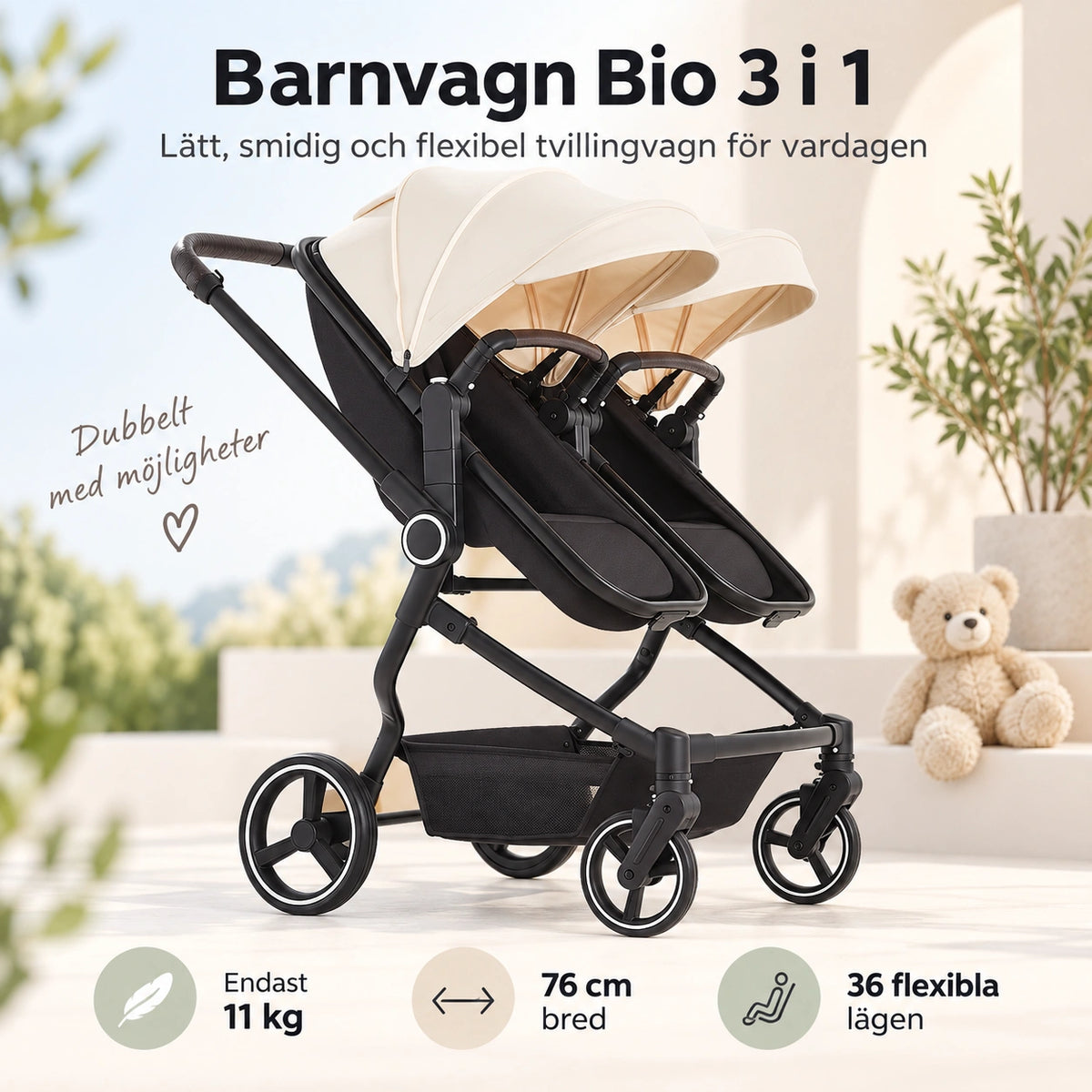 Barnvagn Bio 3-i-1