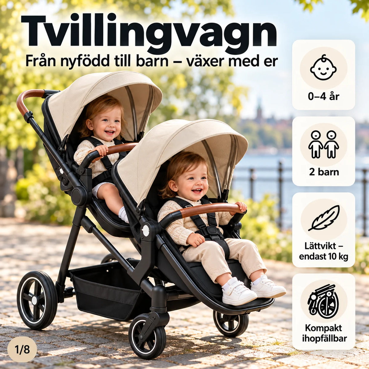Tvillingbarnvagn Vito