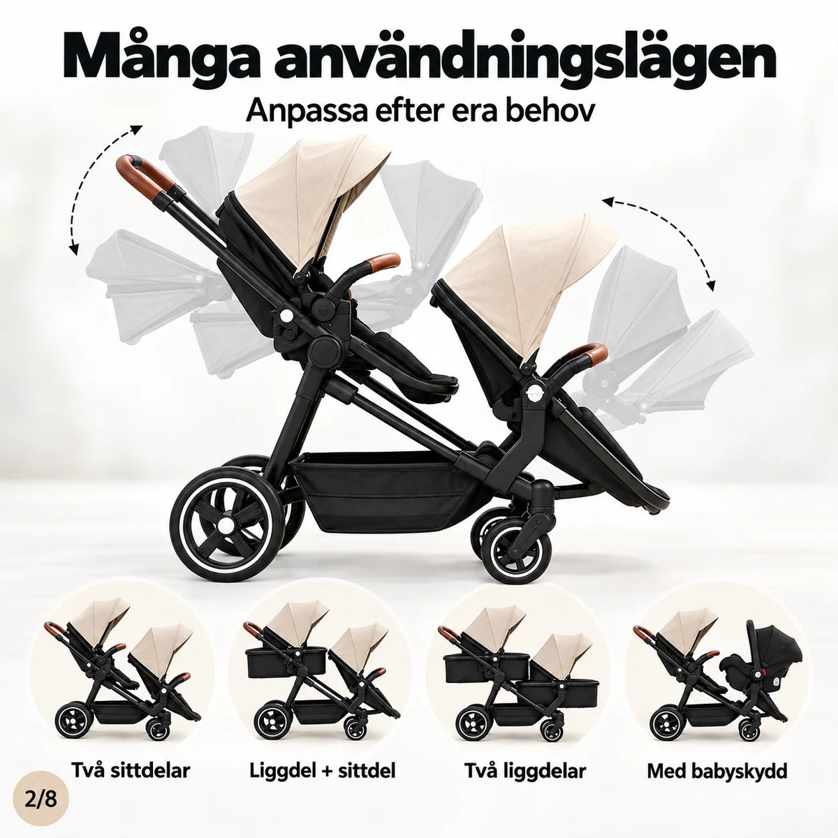 Tvillingbarnvagn Vito