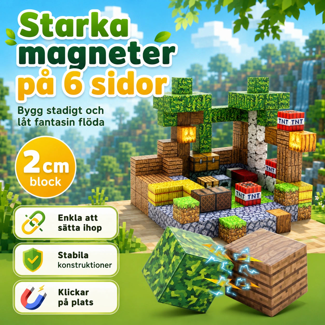Magnetiska Byggklossar Pixelvärld – 160 delar