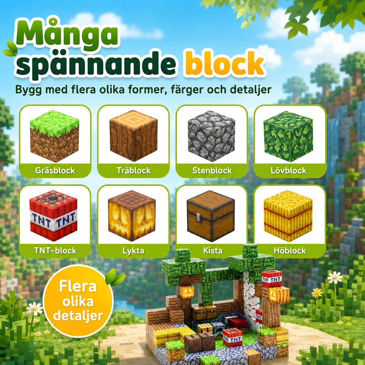 Magnetiska Byggklossar Pixelvärld – 160 delar
