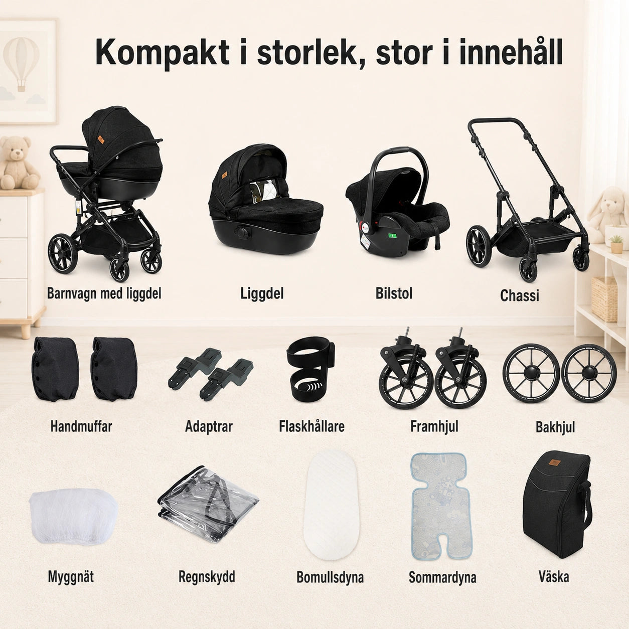 Barnvagn Himla 3-i-1 by LV