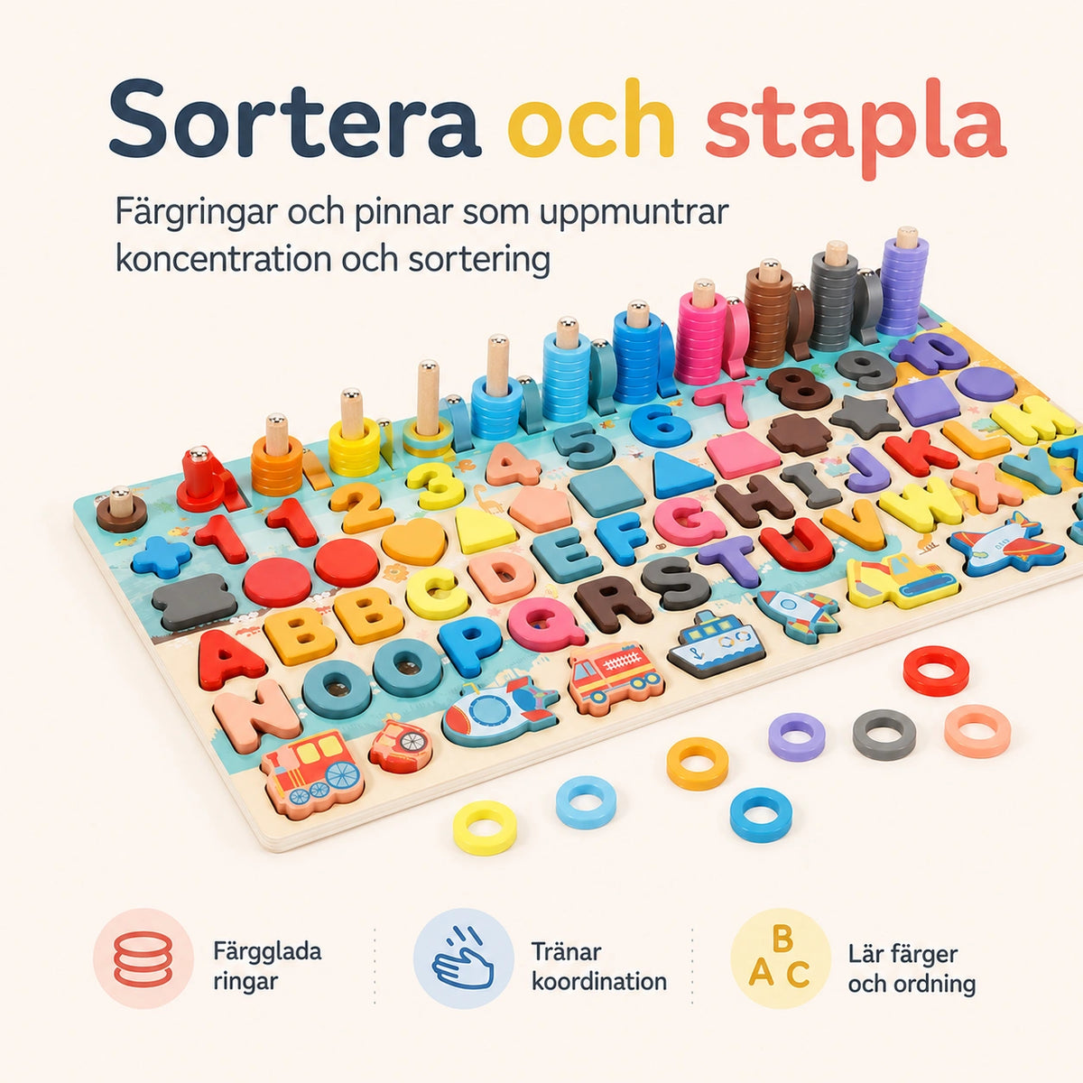Träleksak med Matematik