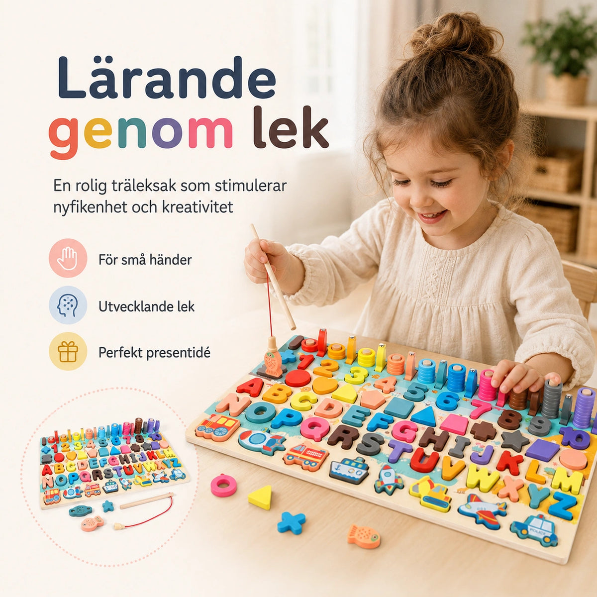 Träleksak med Matematik