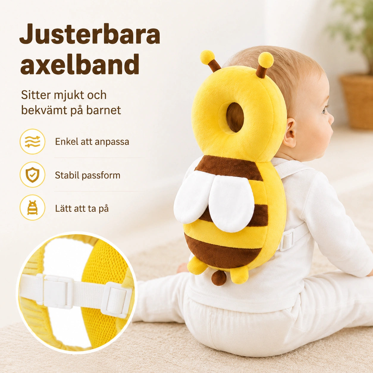 Huvudskydd för Baby med Ryggkudde