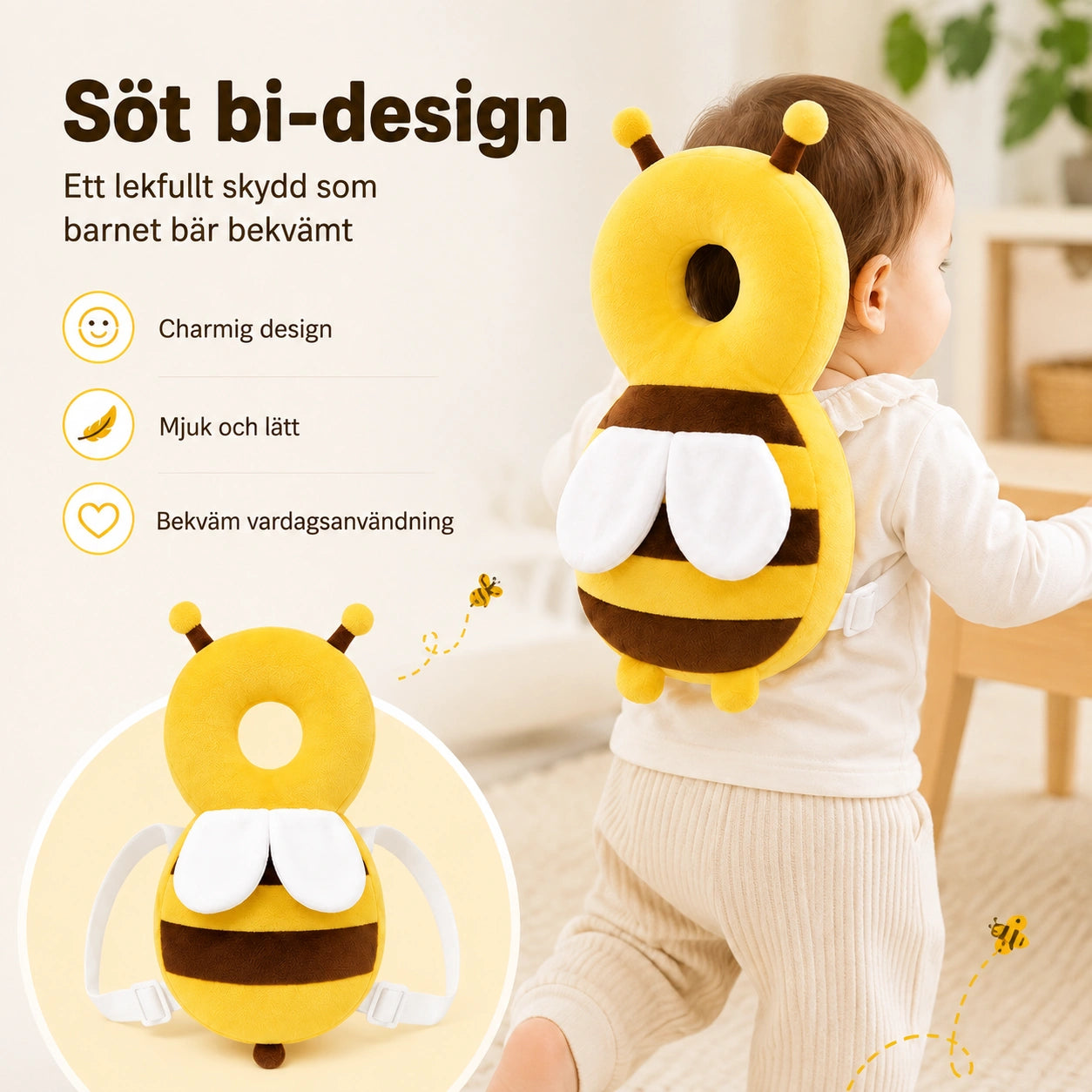 Huvudskydd för Baby med Ryggkudde