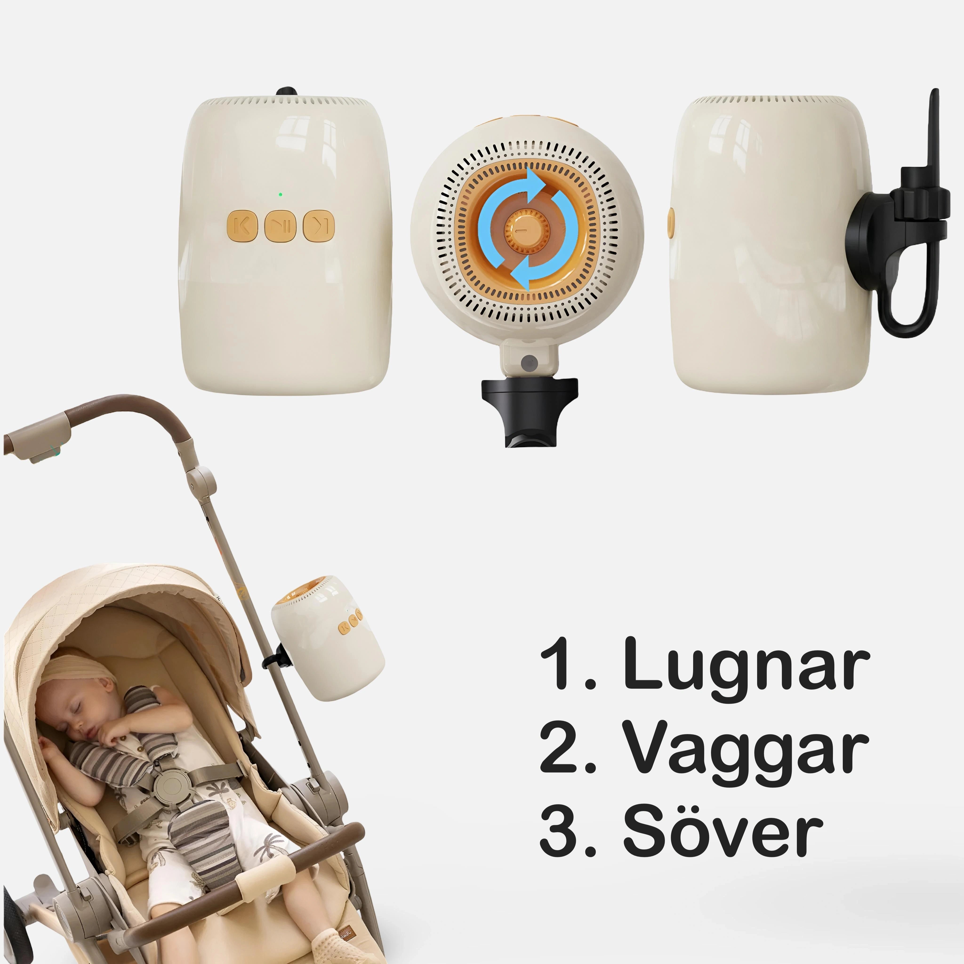 Baby Rocker Barnvagnsvaggare med Bluetooth