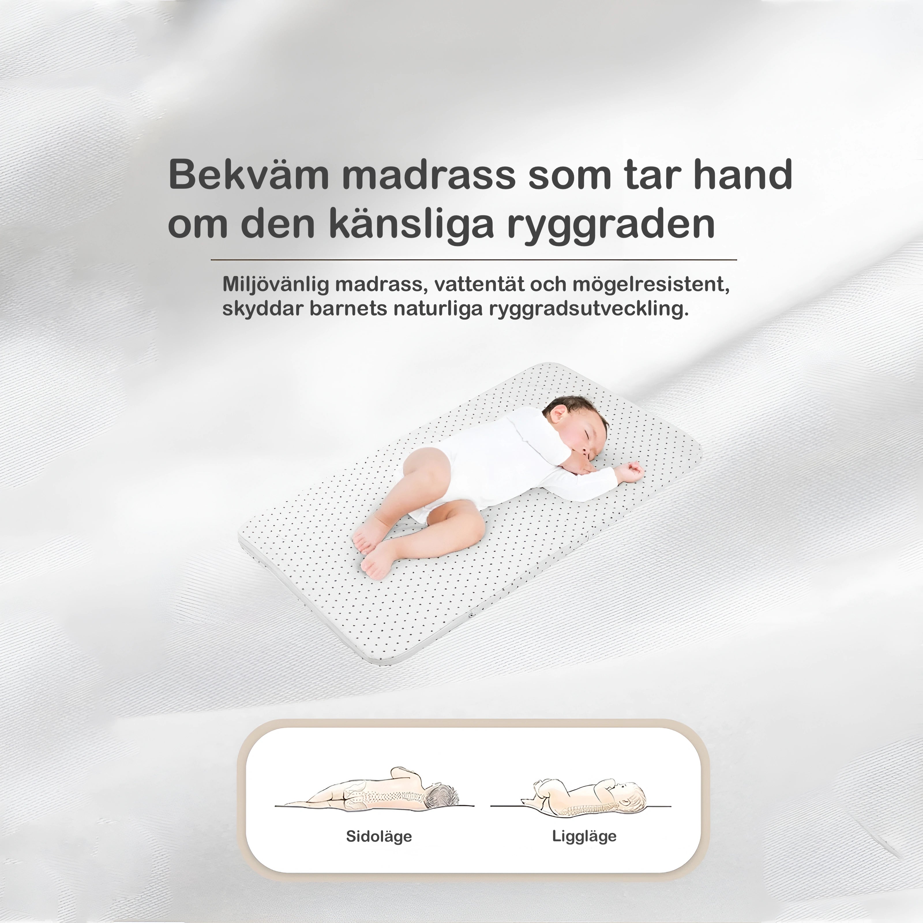 Mjuk barnsängar med vagga