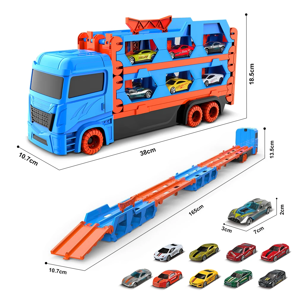 Leksaksbilar – Transportlastbil med 6 Racingbilar
