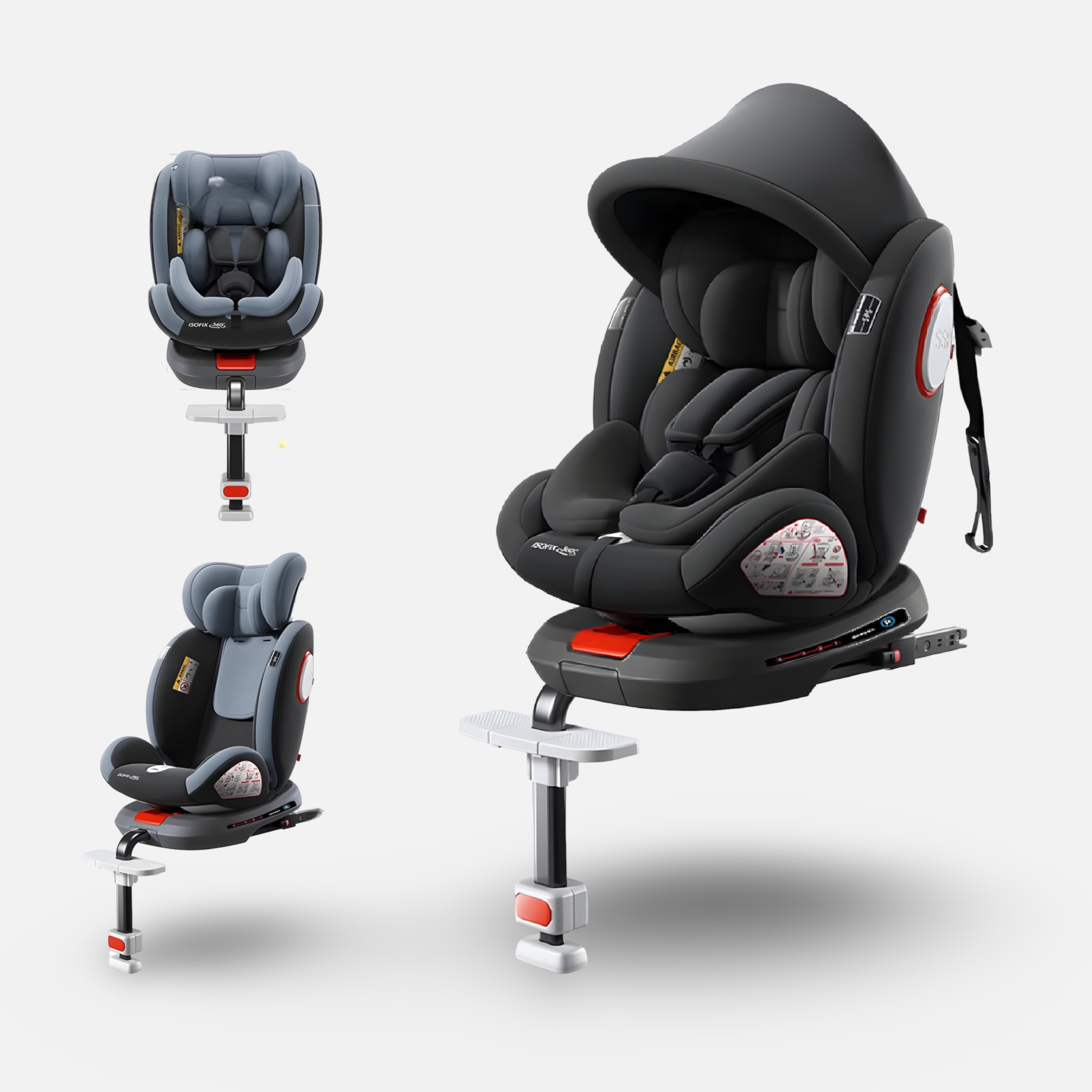 Bilbarnstol 360° Vändbar ISOFIX by LV
