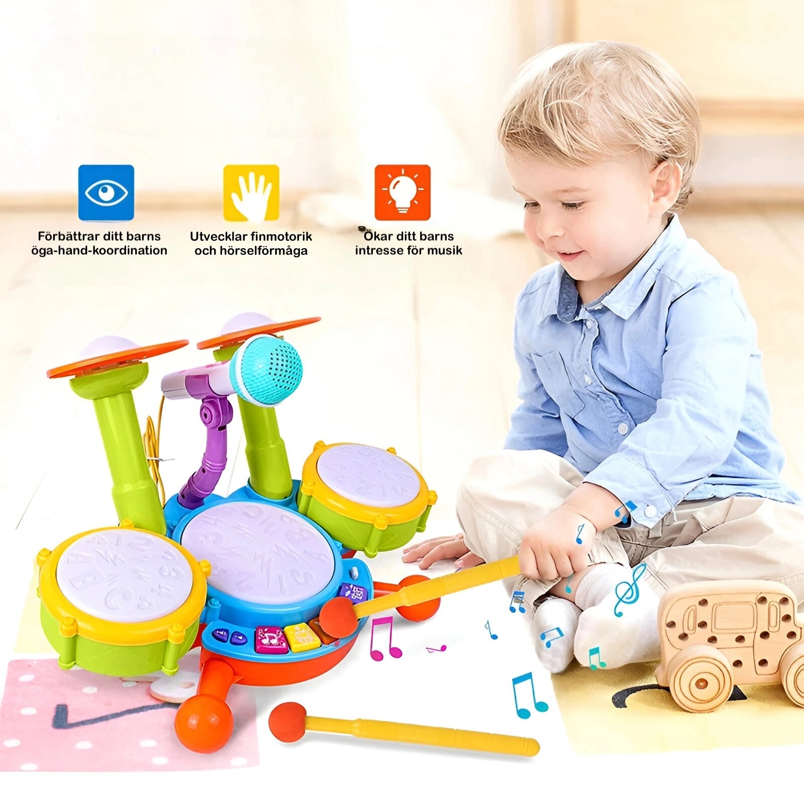 Trumset Barn med Mikrofon