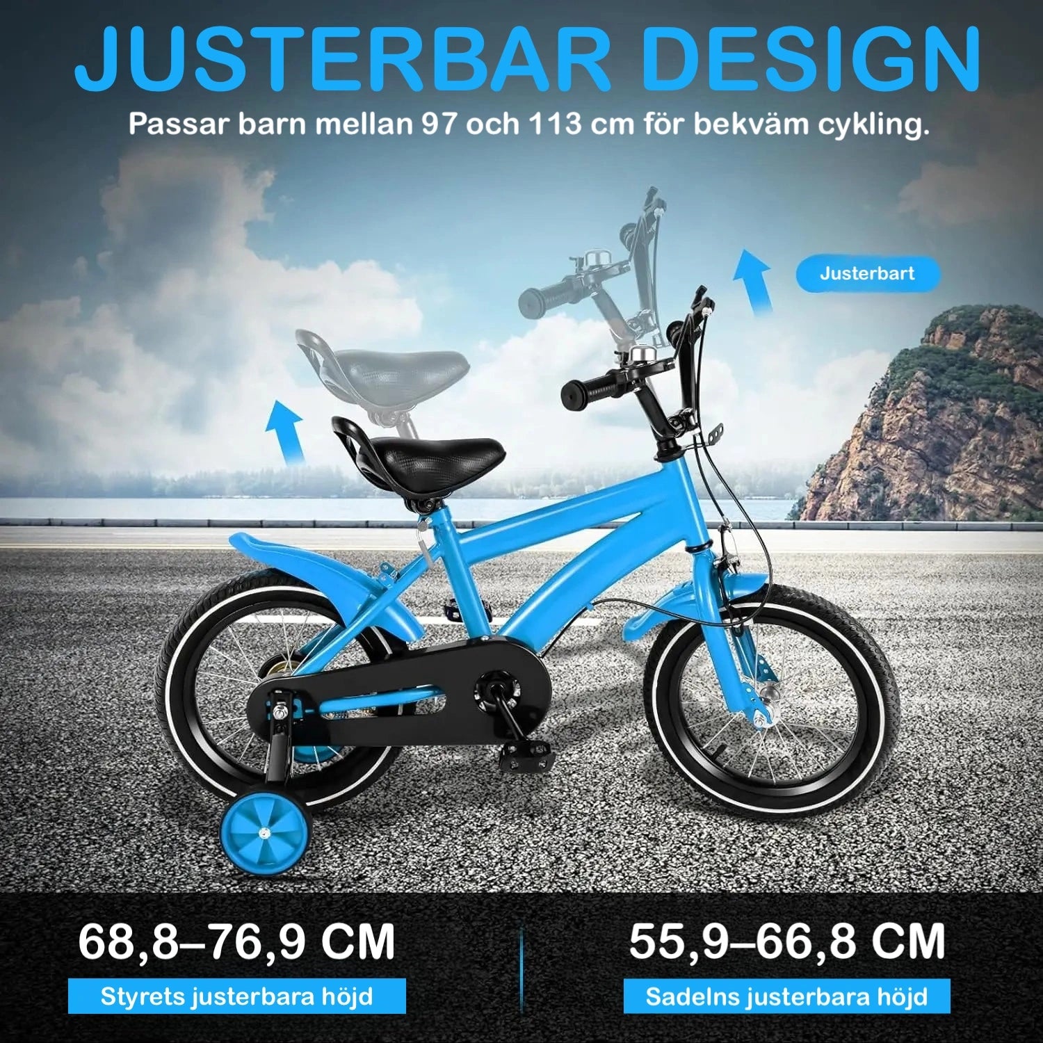 Barncykel 14 Tum med Stödhjul – Flera Färger