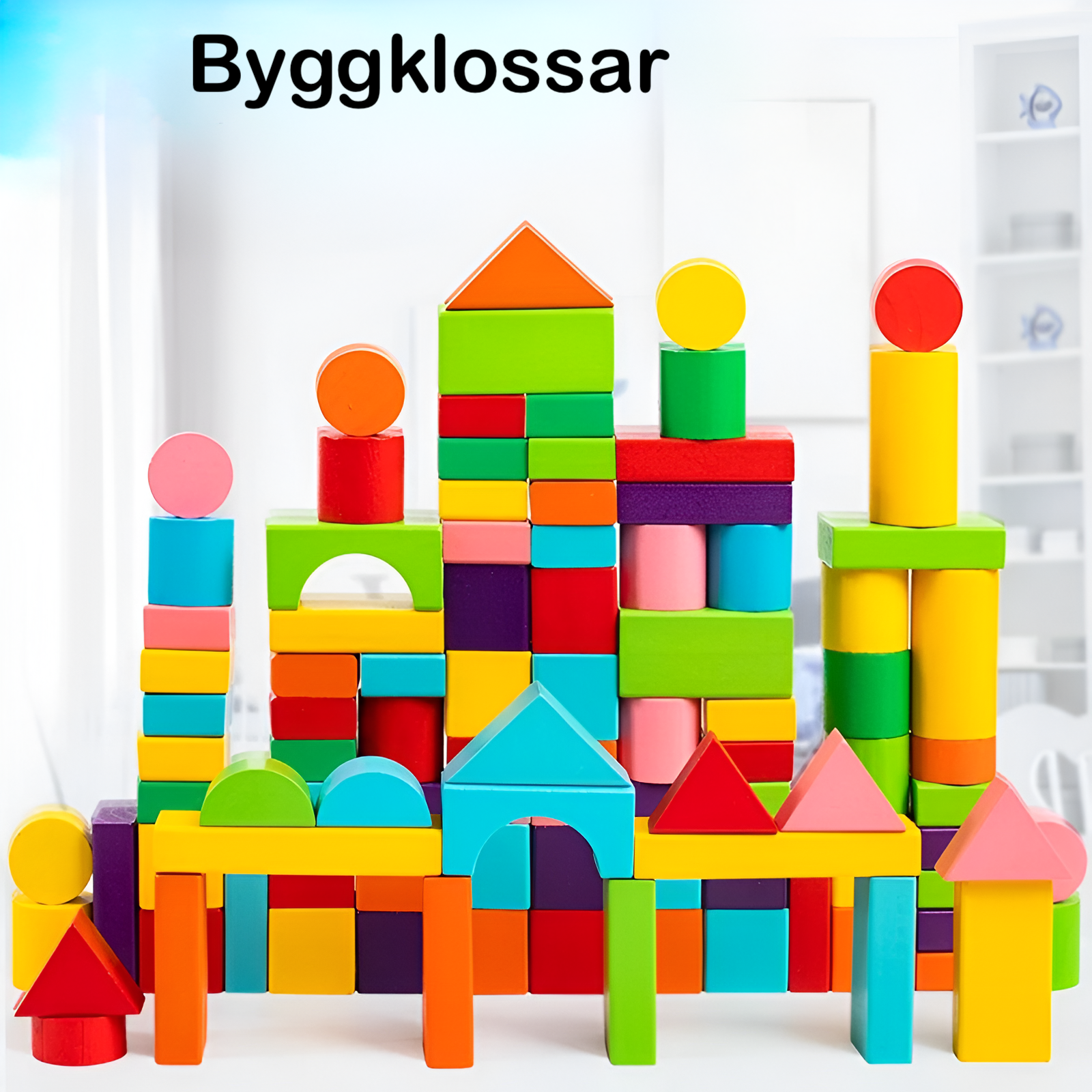 Träklossar Byggset