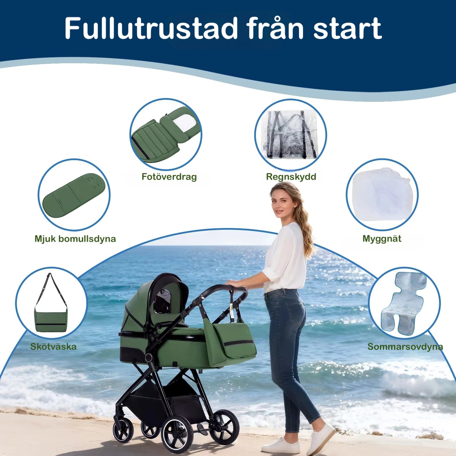 Barnvagn Omnia 3-i-1 med ISOFIX