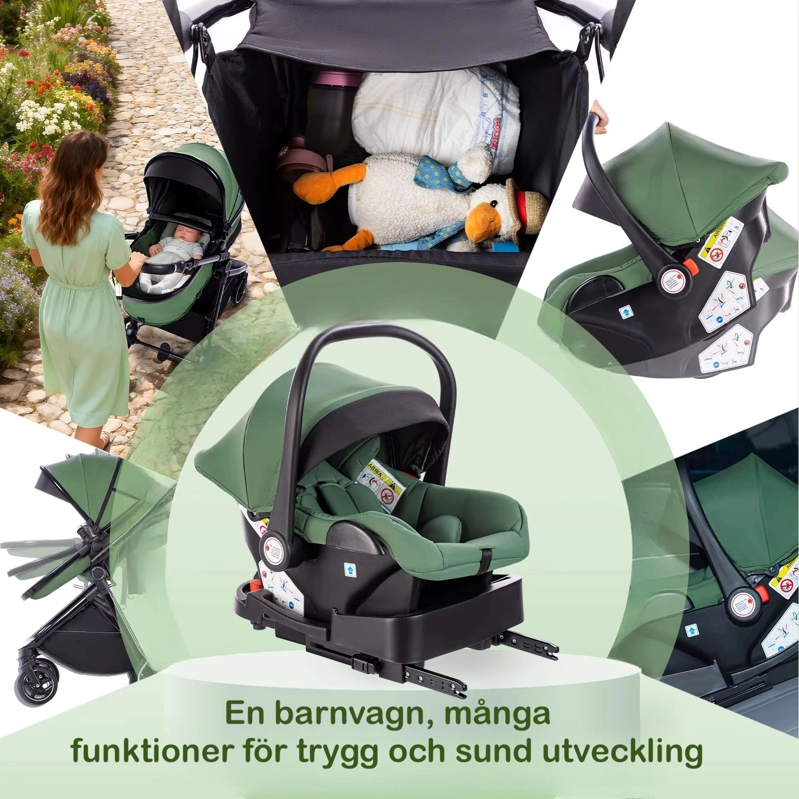 Barnvagn Omnia 3-i-1 med ISOFIX