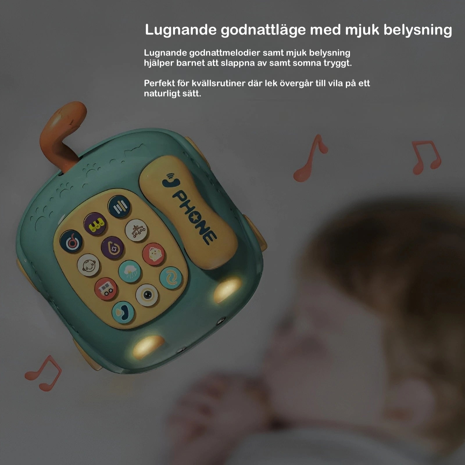 Pedagogisk Telefonleksak för Barn – Ljud, Ljus & Motorikträning