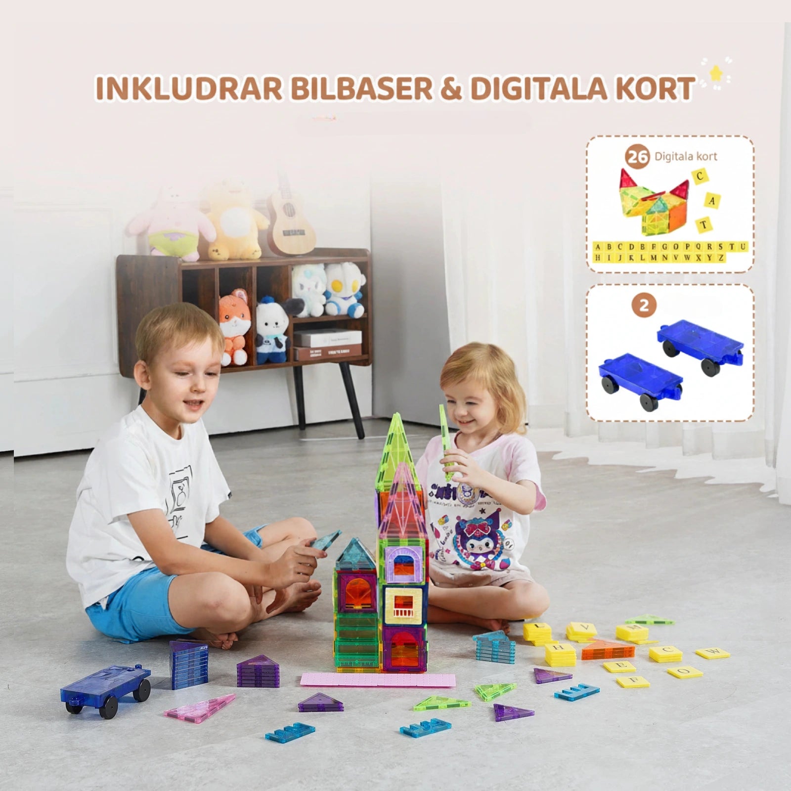 Magnetiska byggklossar 121 delar