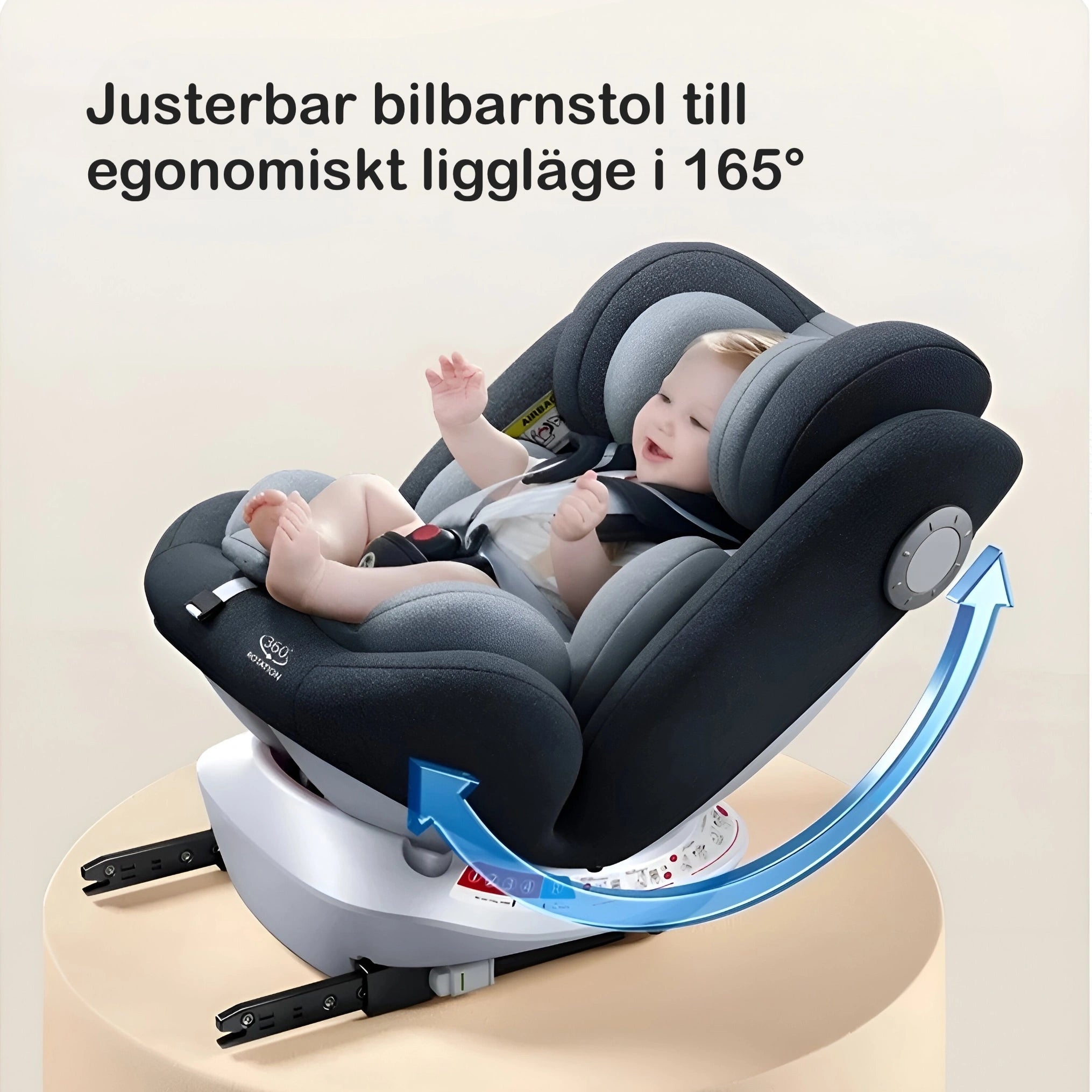 Bilbarnstol 360° Vändbar med Sufflett by LV