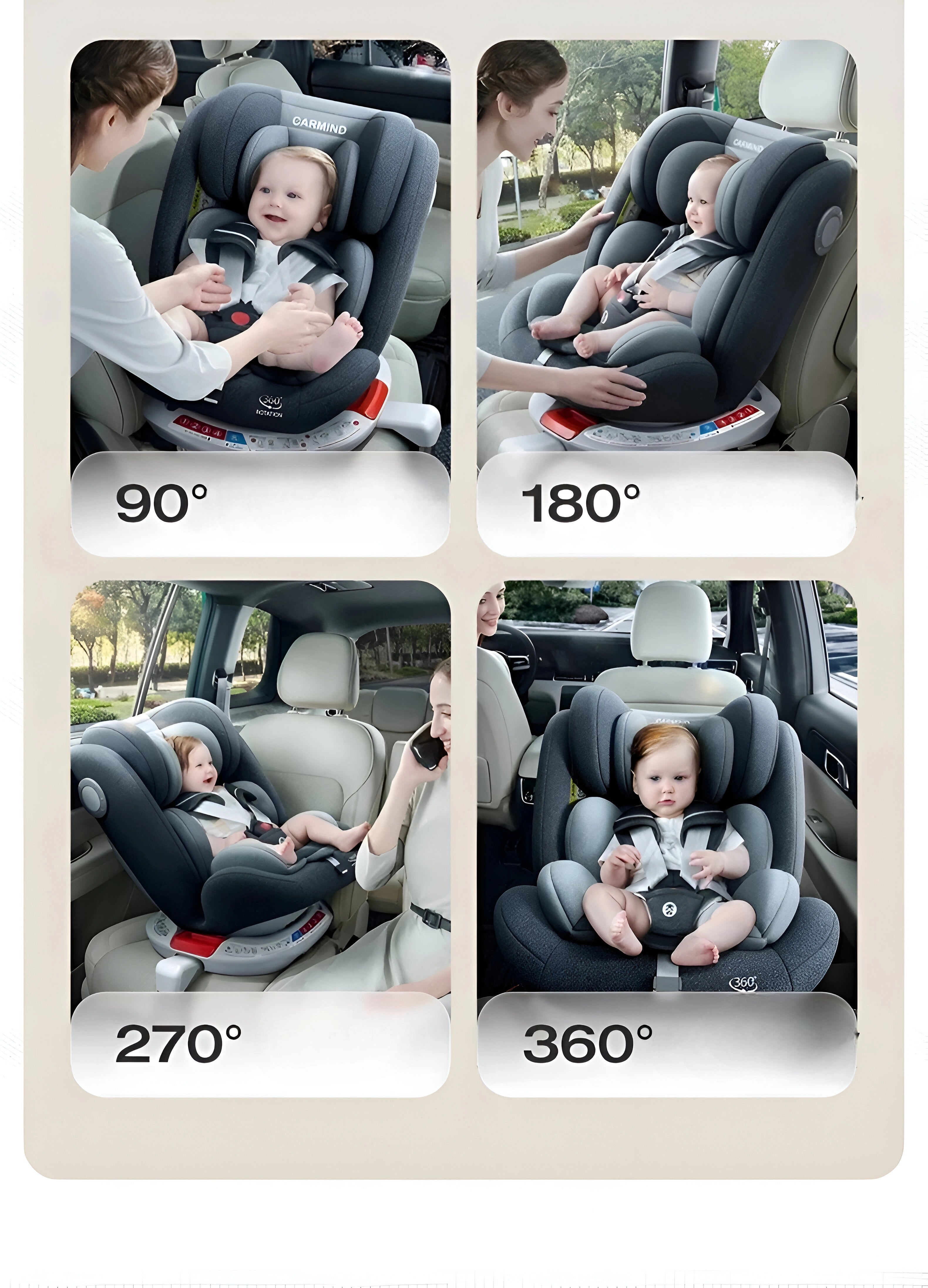 Bilbarnstol 360° Vändbar med Sufflett by LV