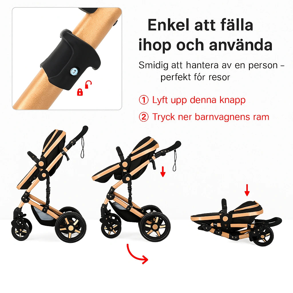 Justerbart handtag på Barnvagn Premium 3-i-1