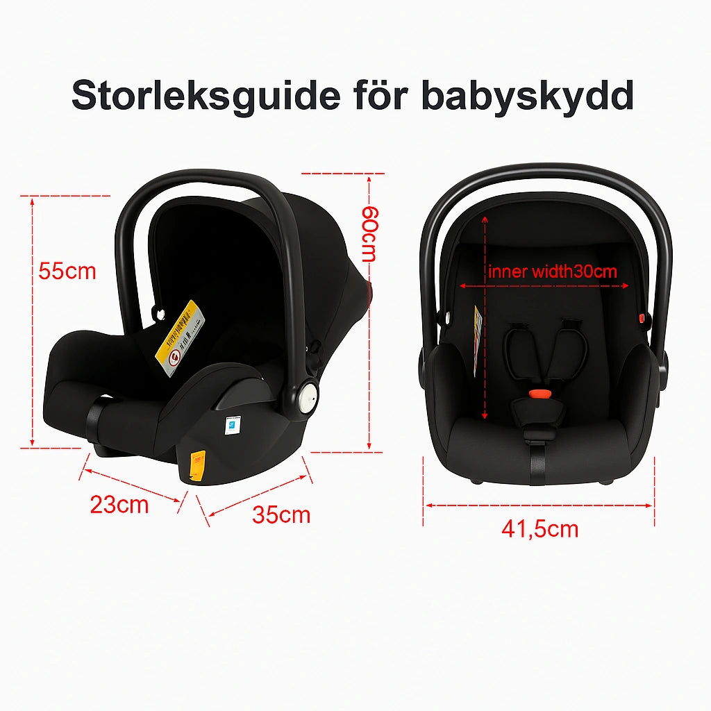 Mångsidig barnvagn med liggdel och sittdel