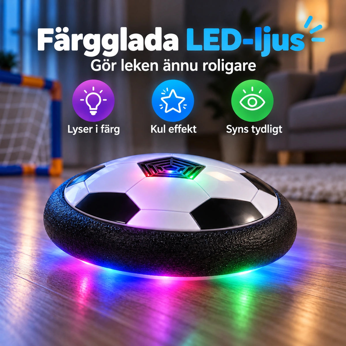 Hoverfotboll med LED