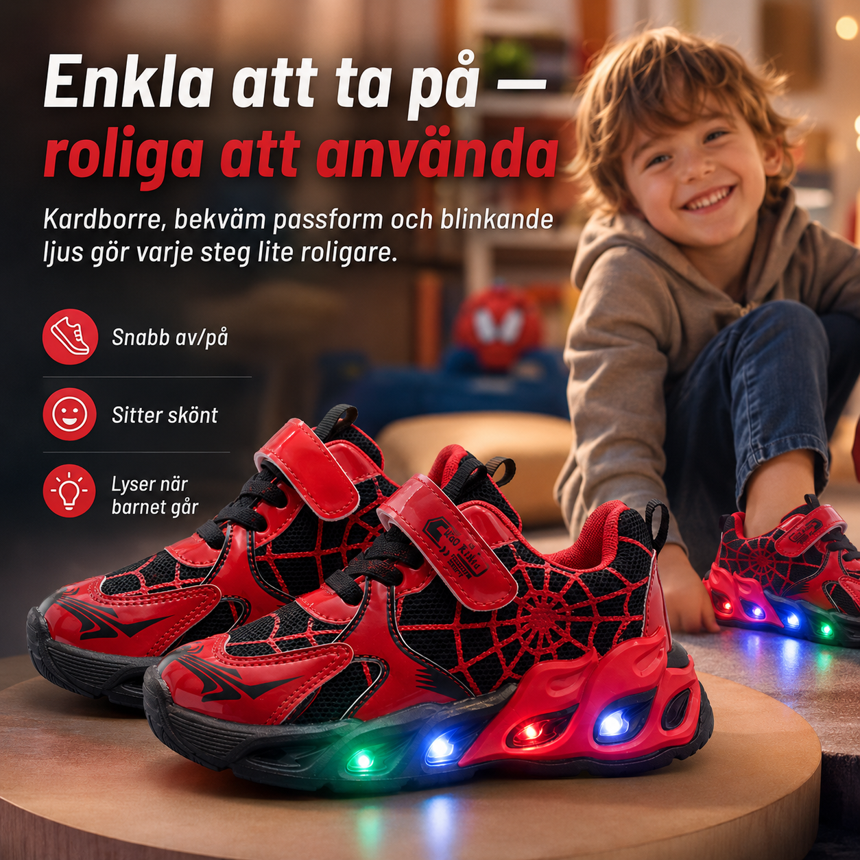 Spiderman Blinkande skor