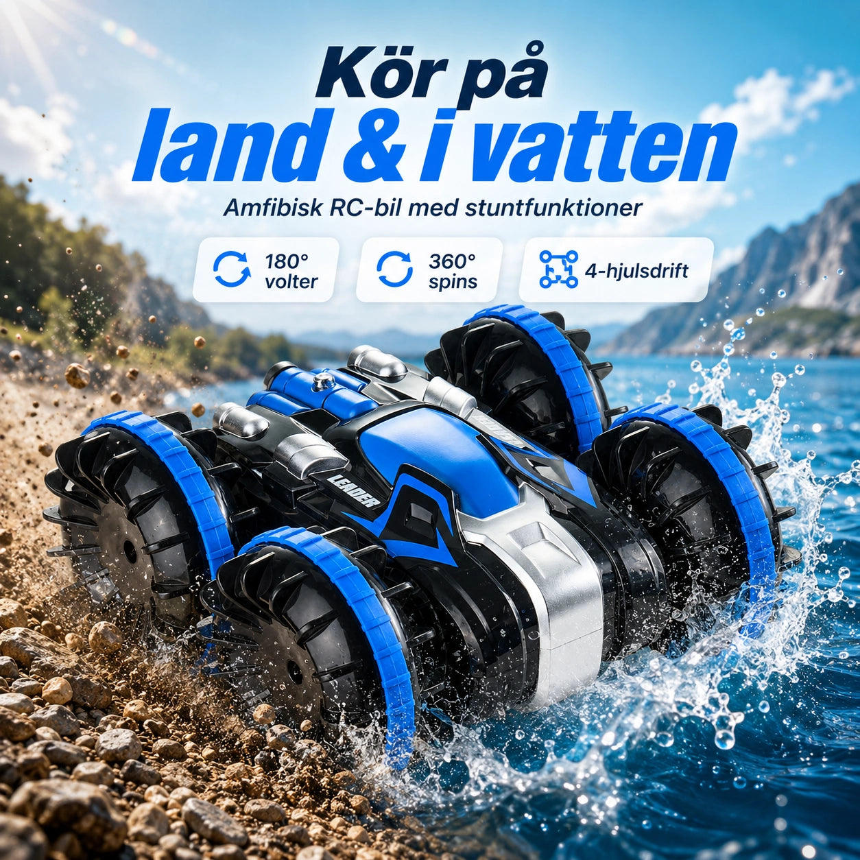 Amfibisk RC-Båt & Bil 2-i-1