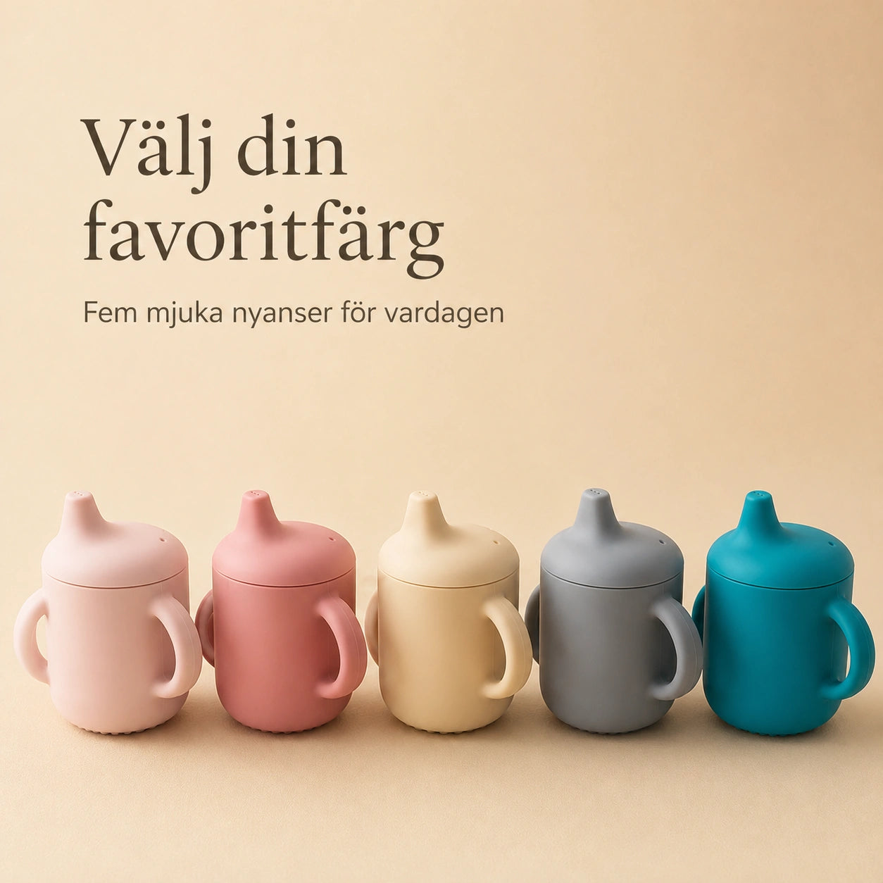Pipmugg Baby i Silikon med Handtag