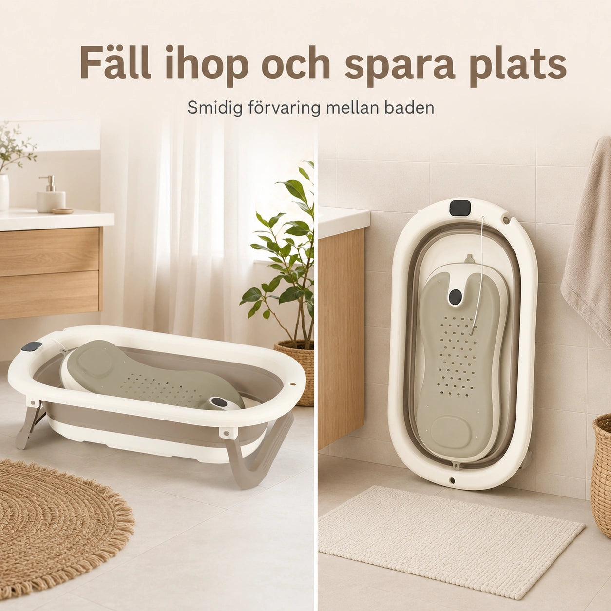 Badbalja Hopfällbar med Termometer