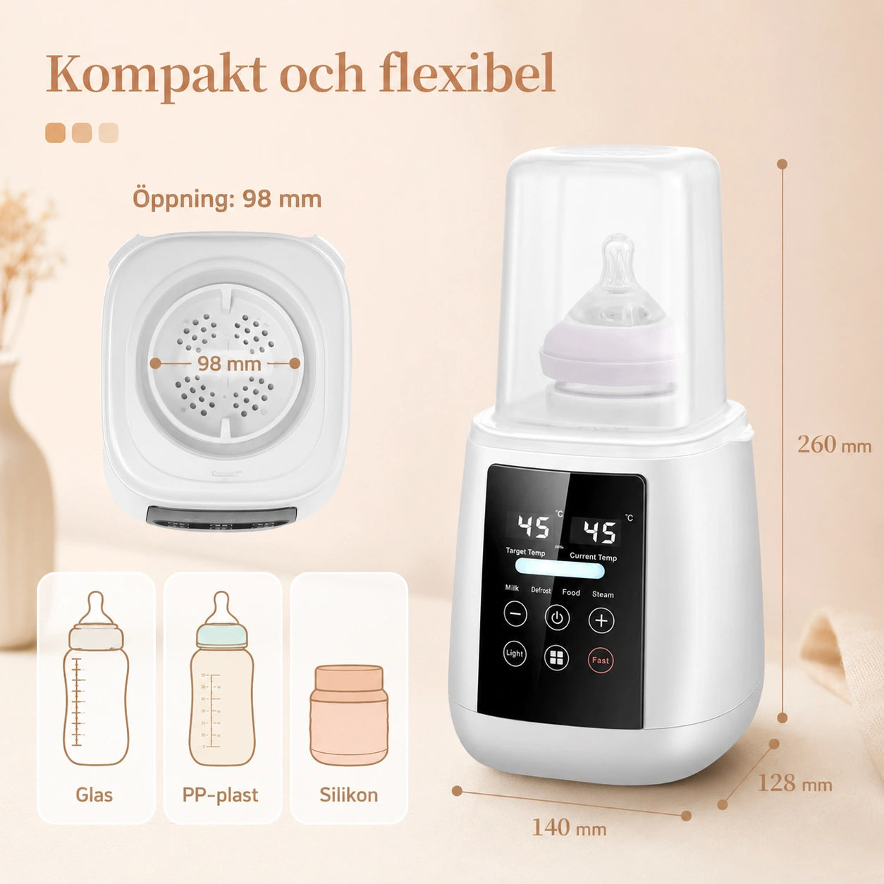Flaskvärmare och Sterilisator 6-i-1