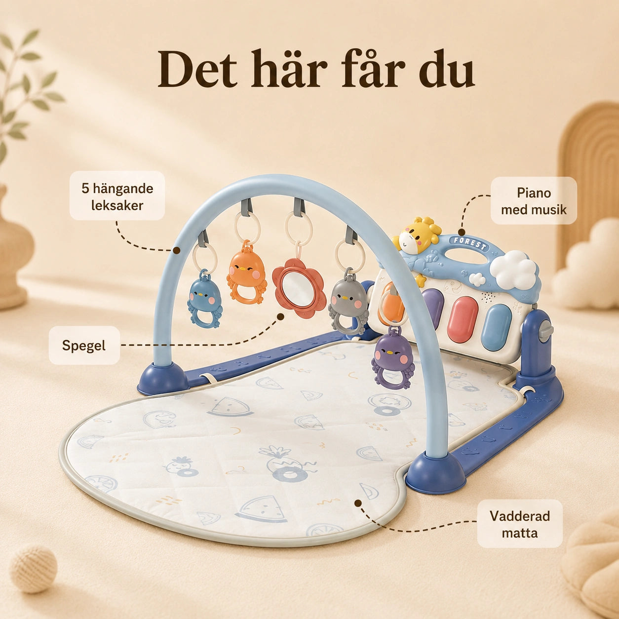 Baby Gym med Piano och Lekmatta