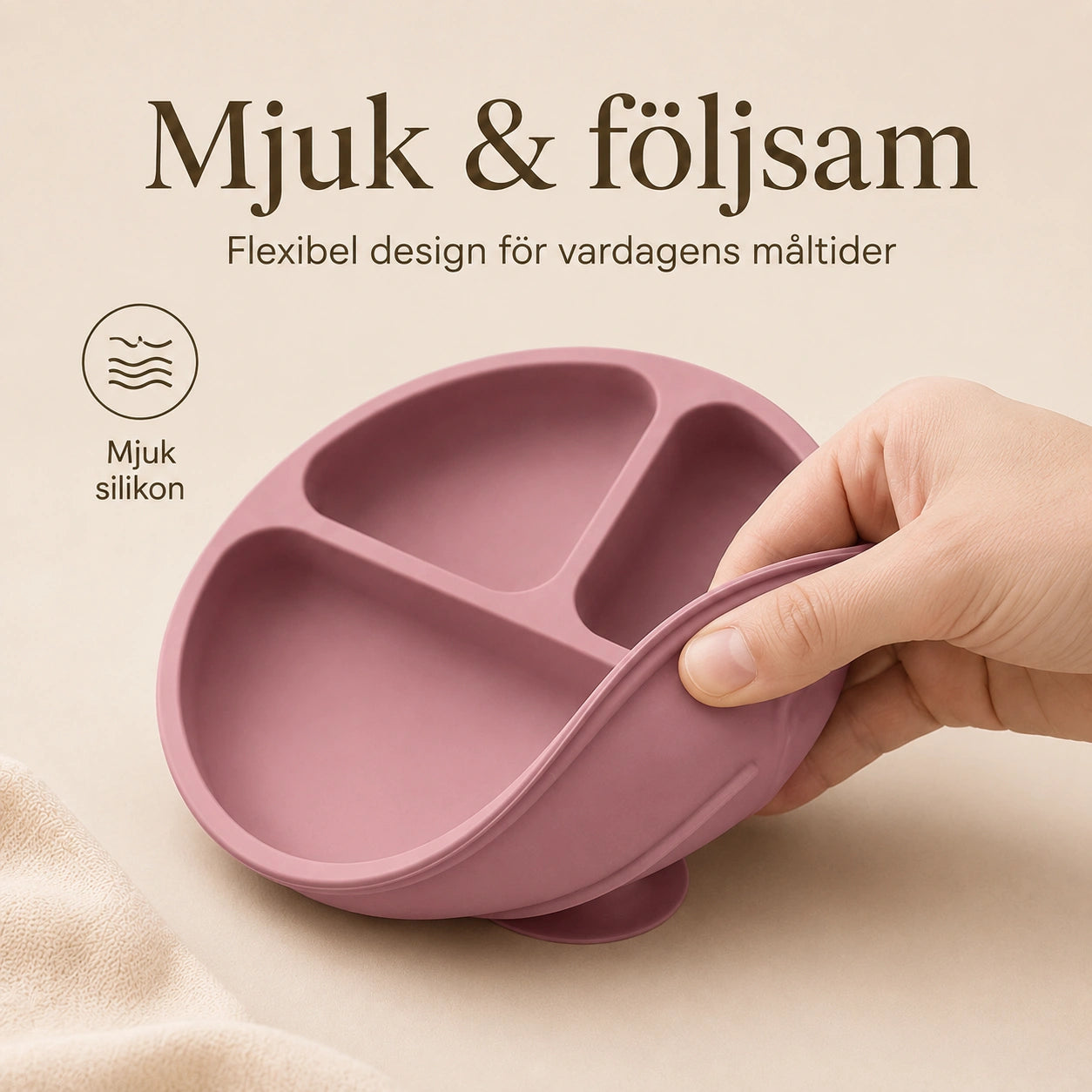 Silikontallrik med Sugpropp