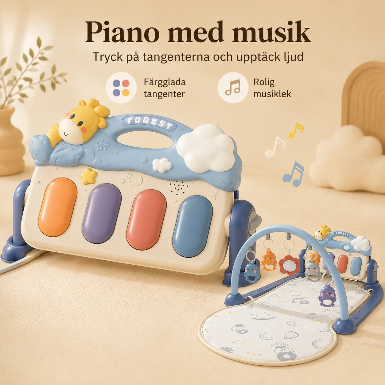 Baby Gym med Piano och Lekmatta