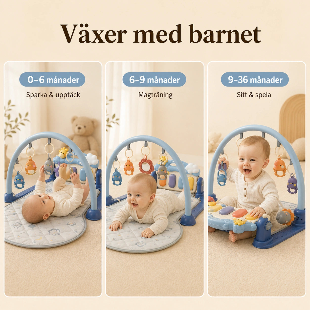 Baby Gym med Piano och Lekmatta