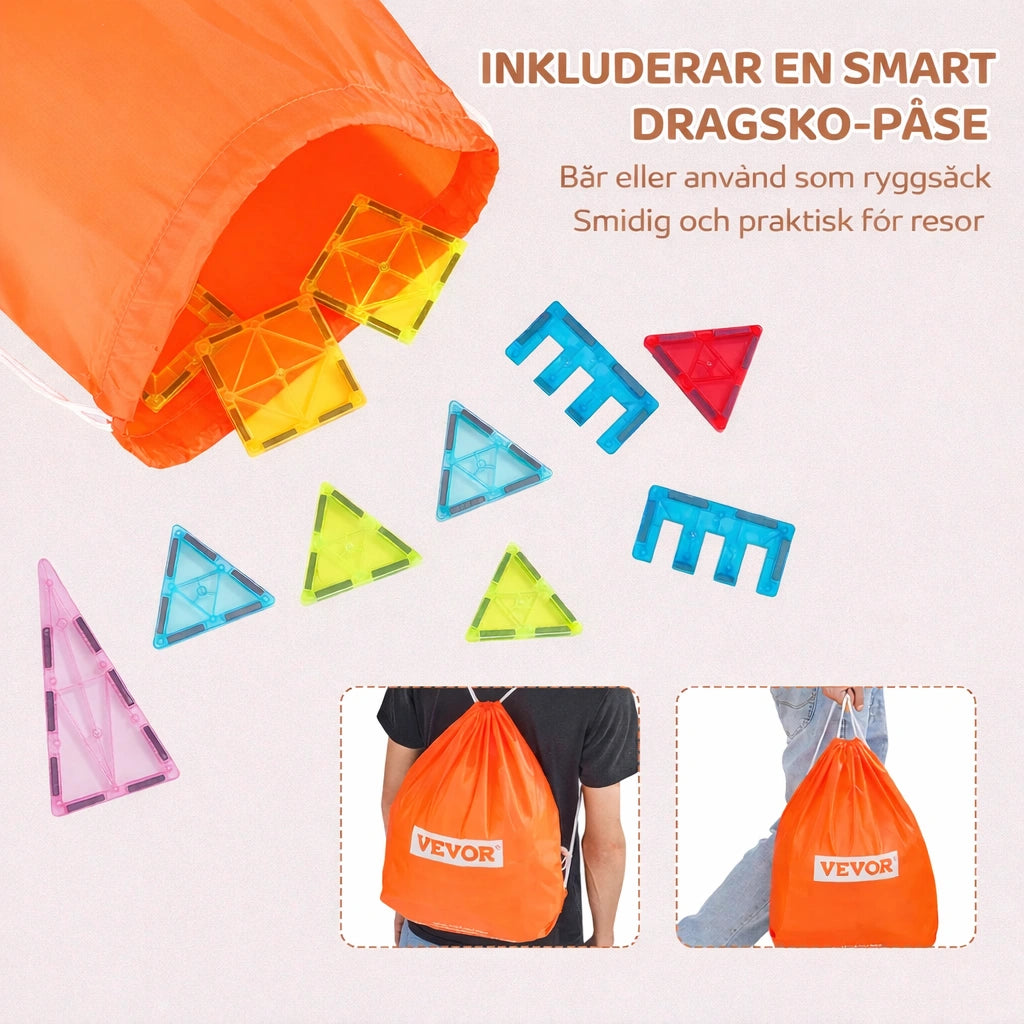 Magnetiska byggklossar 121 delar