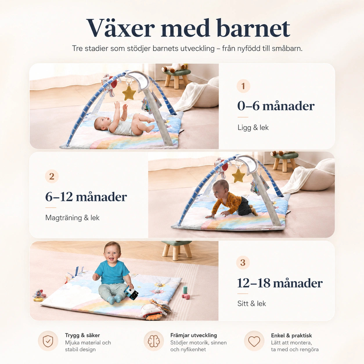 Babygym Lekmatta med Musikraket
