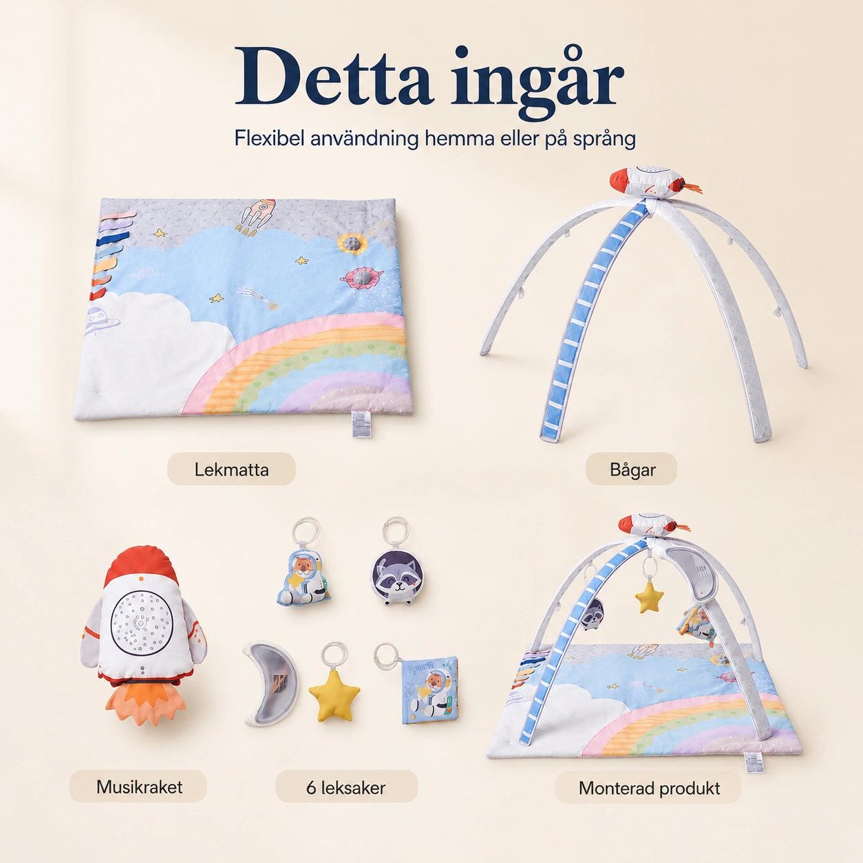 Babygym Lekmatta med Musikraket