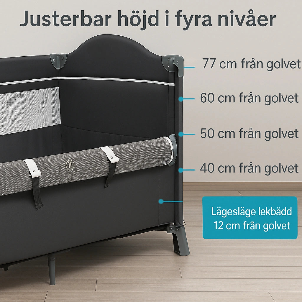 Barnsäng Bedside Crib Standard by LV - Resesäng